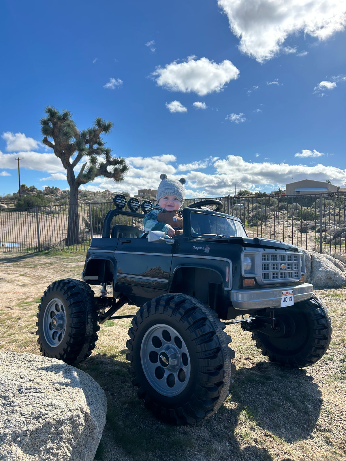 Little JAK learning to FROAD in his own Chevy. Yucca Valley, CA.