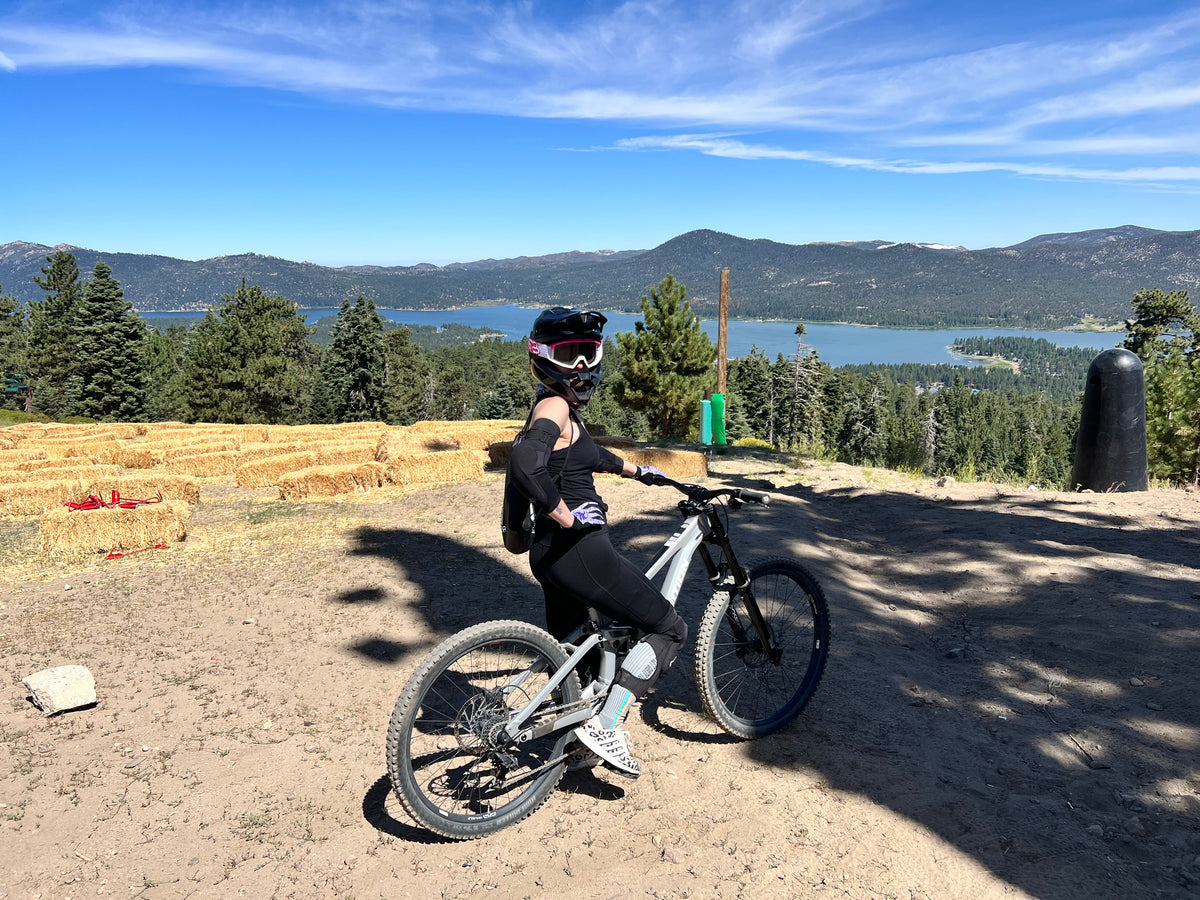 Morgan Hancock down-hill mountain biking in Big Bear, CA.