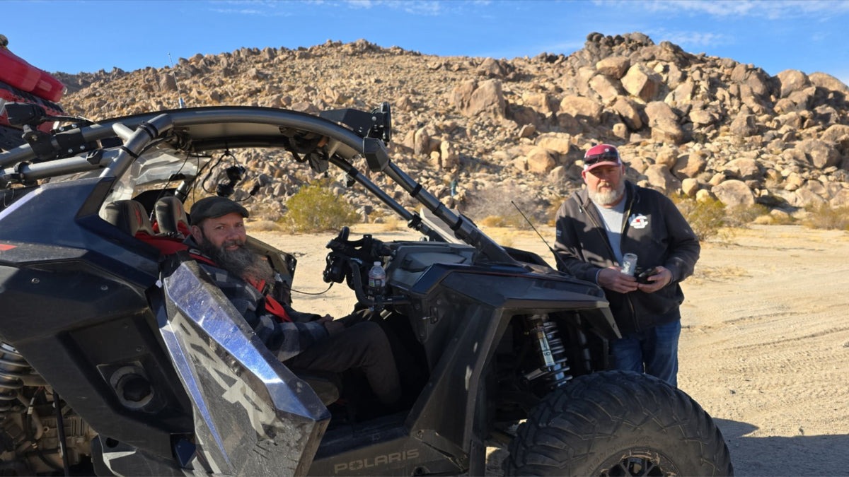 Brothers, Matt Kirk (left) and Chris Kirk (right) tearing it up at Giant Rock, CA.