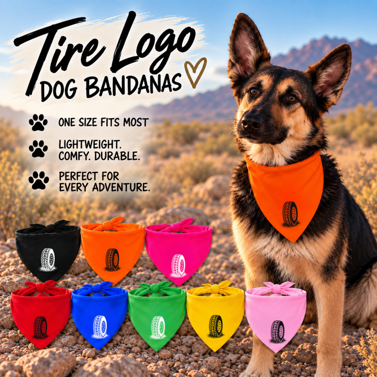 Tire Logo Dog Bandanas